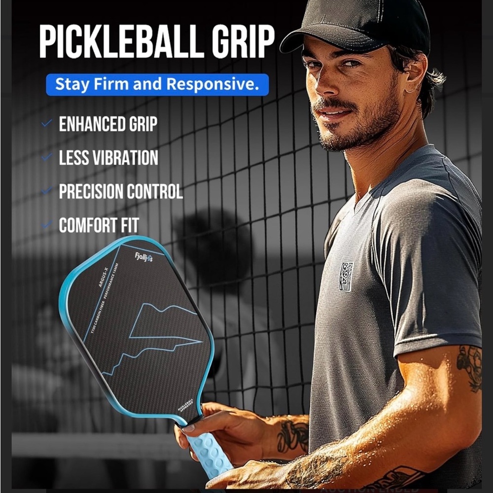 Pickleball Paddle Grip 2 Pack - 5.25" Enhanced Pickle Ball grips White